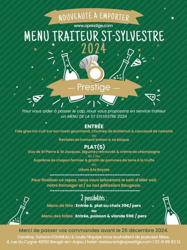 Menu St-Sylvestre 2024 Baugé